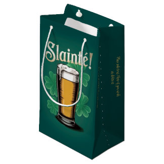 Sacola Para Presentes Pequena Slàinte! Pint de Cerveja no Dia de São Patrício em