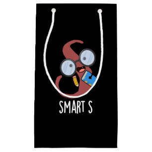 Sacola Para Presentes Pequena Smart S Funny Alphabet Pun Dark BG
