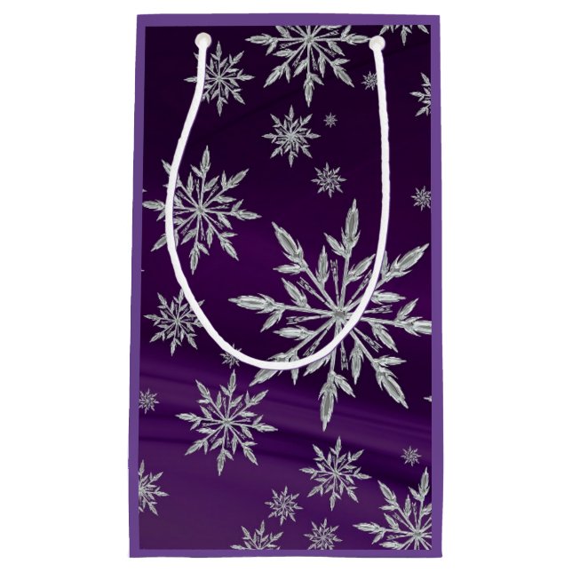 Sacola Para Presentes Pequena Snowflakes Gift Bag (Frente)