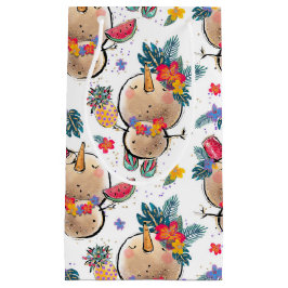 Sacola Para Presentes Pequena Snowman White Christmas Bag