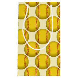 Sacola Para Presentes Pequena Softball amarelo