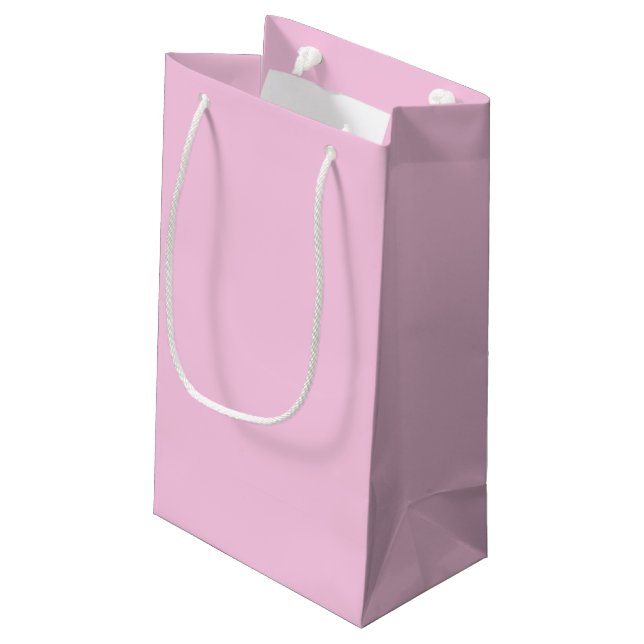 Sacola Para Presentes Pequena Solid Pastel Pink Classic Baby Shower Girl (Verso inclinado)