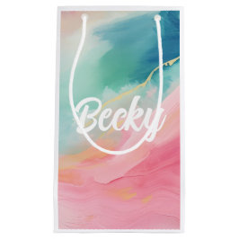 Sacola Para Presentes Pequena Sonhos de Pastel: Escovas Artísticas