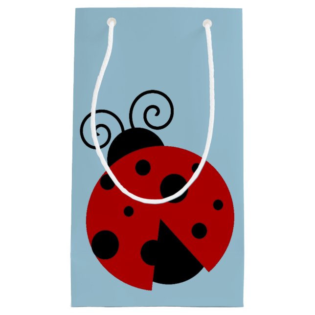 Sacola Para Presentes Pequena Sorte ser um belo cartoon Ladybug (Frente)