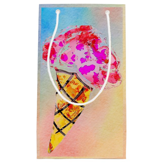 Sacola Para Presentes Pequena Sorvete Cone Gift Bag (Frente)
