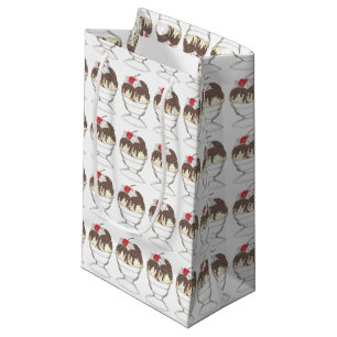 Sacola Para Presentes Pequena Sorvete de Chocolate Quente Sundae Sobremesa Loja 