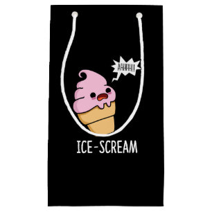 Sacola Para Presentes Pequena Sorvete Engraçado Gritar de gelo Cone Pun Dark BG