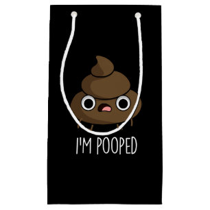 Sacola Para Presentes Pequena Sou Pooped Engraçado Poo Pun Dark BG