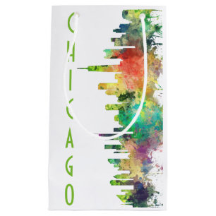 SACOLA PARA PRESENTES PEQUENA SP DA SKYLINE DE CHICAGO, ILLINOIS -