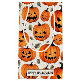 Sacola Para Presentes Pequena "Spookie", "Pumpkins" e "Fall Leaves Halloween"