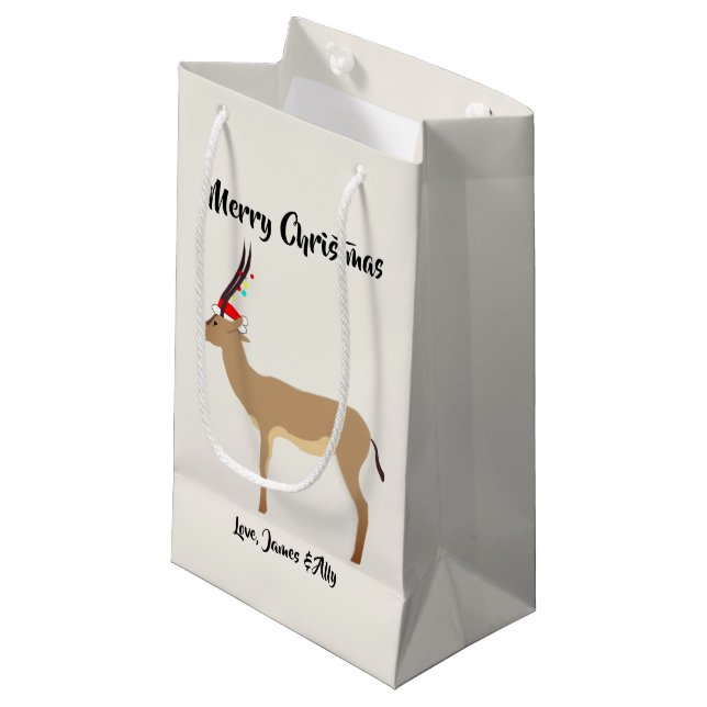 Sacola Para Presentes Pequena Springbok Natal (Frente inclinada)