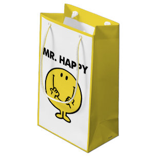 Sacola Para Presentes Pequena Sr. Happy Smiley face gigante