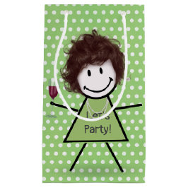 Sacola Para Presentes Pequena Stick Party Girl No Bolinhas