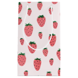 Sacola Para Presentes Pequena Strawberry Girl First Festa de aniversário