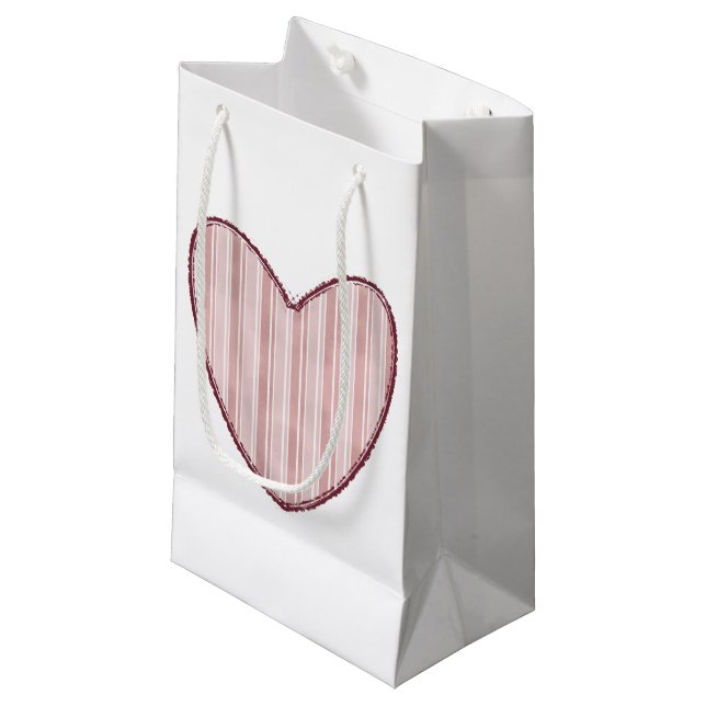Sacola Para Presentes Pequena Striped Heart (Frente inclinada)