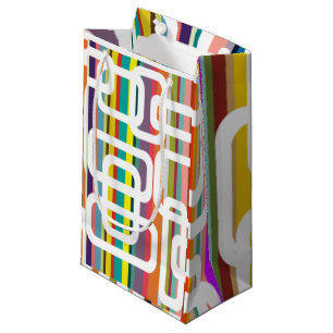 Sacola Para Presentes Pequena Stripes e Retângulos