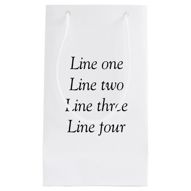 Sacola Para Presentes Pequena Sua mensagem aqui adiciona nome de texto monograma (Frente)