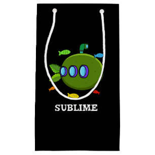 Sacola Para Presentes Pequena Sublime Funny Submarino Limão Fruta Pun Dark BG