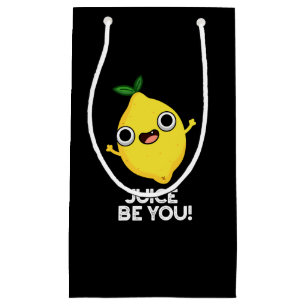 Sacola Para Presentes Pequena Suco Seja Seu Engraçado Lemon Positivo Pun Dark BG