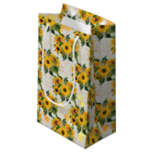 Sacola Para Presentes Pequena Sunflower and Bee Series Design três
