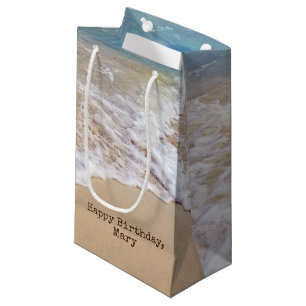 Sacola Para Presentes Pequena surf tropical da praia na areia