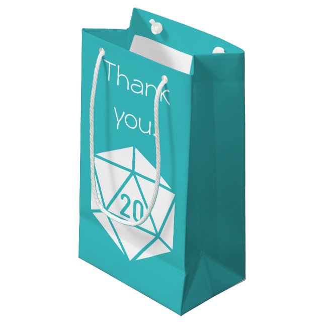 Sacola Para Presentes Pequena Tabletop Chic em Turquoise Gift Bag (Frente inclinada)
