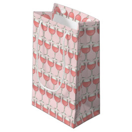 Sacola Para Presentes Pequena Taça de Vinho Rosé Cor-de-Rosa Winery Chá de Noiva