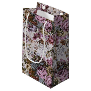 Sacola Para Presentes Pequena Tapeçaria antiquado do rosa do rosa
