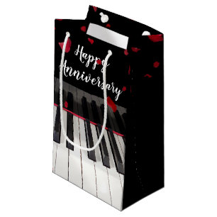 Sacola Para Presentes Pequena Teclado Piano Aniversário