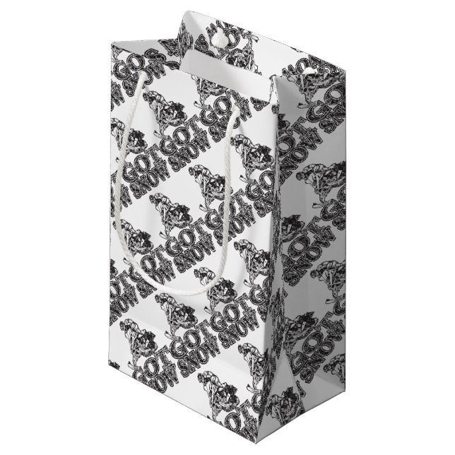 Sacola Para Presentes Pequena Tem Snowmobiler Neve (Frente inclinada)