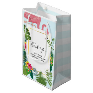 Sacola Para Presentes Pequena Tema tropical do Flamingo, cor-de-rosa, muito obri