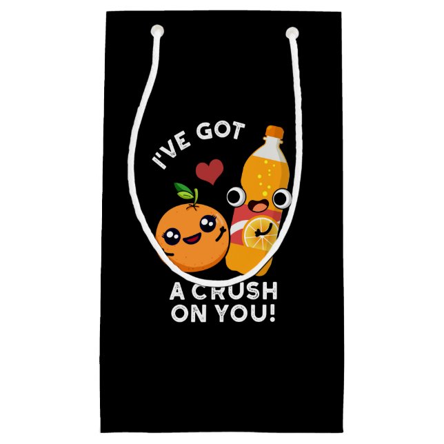 Sacola Para Presentes Pequena Tenho uma paixão por você Engraçada Soda Pun Dark  (Frente)