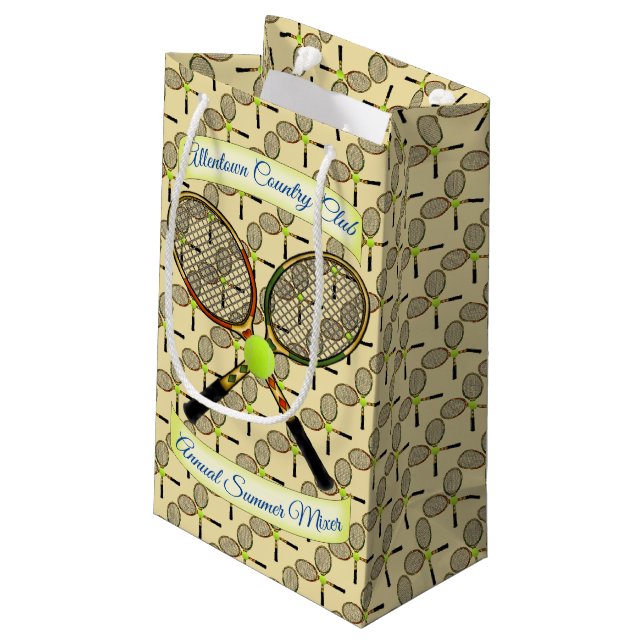 Sacola Para Presentes Pequena Tênis Rackets com barra de presentes (Verso inclinado)