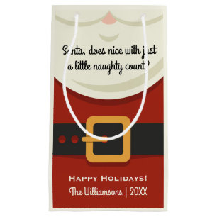 Sacola Para Presentes Pequena Terno engraçado de Papai Noel do Natal