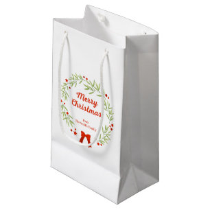 Sacola Para Presentes Pequena Terra e estrelas de Natal elegantes