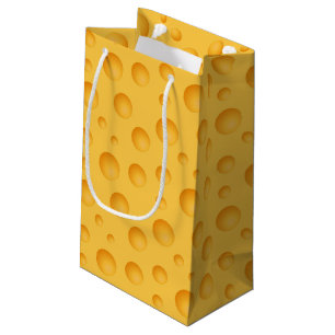 Sacola Para Presentes Pequena Teste padrão amarelo do queijo