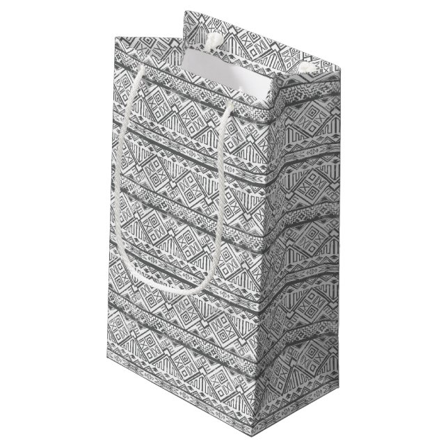 Sacola Para Presentes Pequena Teste padrão asteca geométrico abstrato 2 (Verso inclinado)