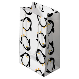 Sacola Para Presentes Pequena Teste padrão bonito dos pinguins