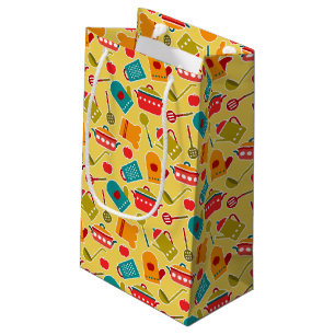 Sacola Para Presentes Pequena Teste padrão colorido de utensílios da cozinha