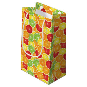 Sacola Para Presentes Pequena Teste padrão com citrinas