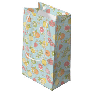 Sacola Para Presentes Pequena Teste padrão com frutas e bagas