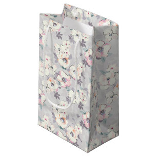 Sacola Para Presentes Pequena Teste padrão cor-de-rosa macio da aguarela