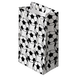 Sacola Para Presentes Pequena teste padrão da bola de futebol no black&white