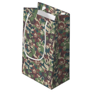 Sacola Para Presentes Pequena Teste padrão da camuflagem do cão