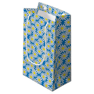 Sacola Para Presentes Pequena Teste padrão da margarida branca no saco pequeno