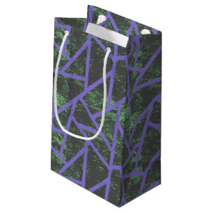 Sacola Para Presentes Pequena Teste padrão de mosaico violeta e verde
