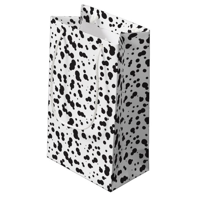 Sacola Para Presentes Pequena Teste padrão de pontos de Dalmatine (Verso inclinado)