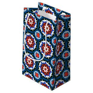 Sacola Para Presentes Pequena Teste padrão de Suzani com ornamento corajoso