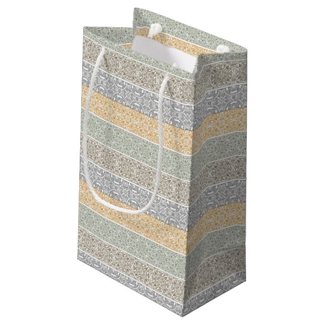 Sacola Para Presentes Pequena Teste padrão decorativo (Verso inclinado)