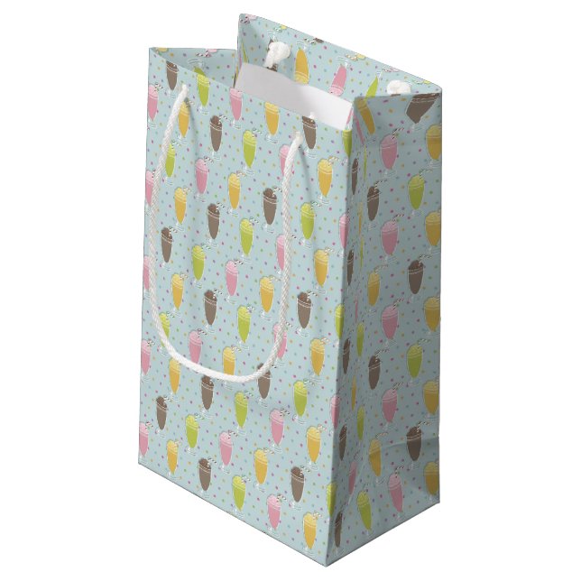 Sacola Para Presentes Pequena Teste padrão do batido (Verso inclinado)